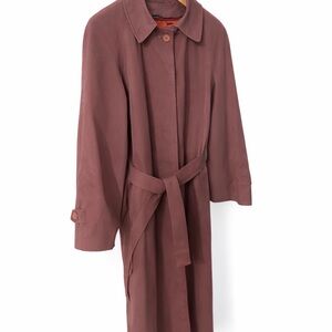 London Fog Long Belted Trench Coat - Mauve